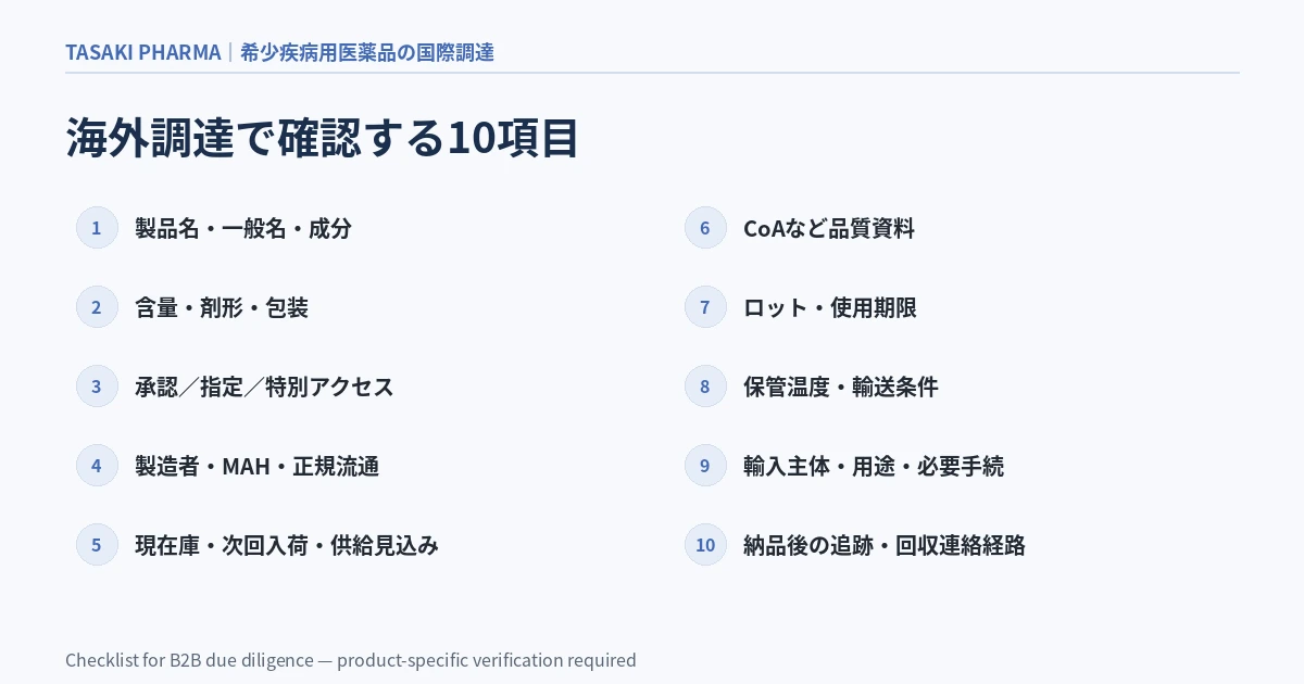 海外調達で確認すべき10項目